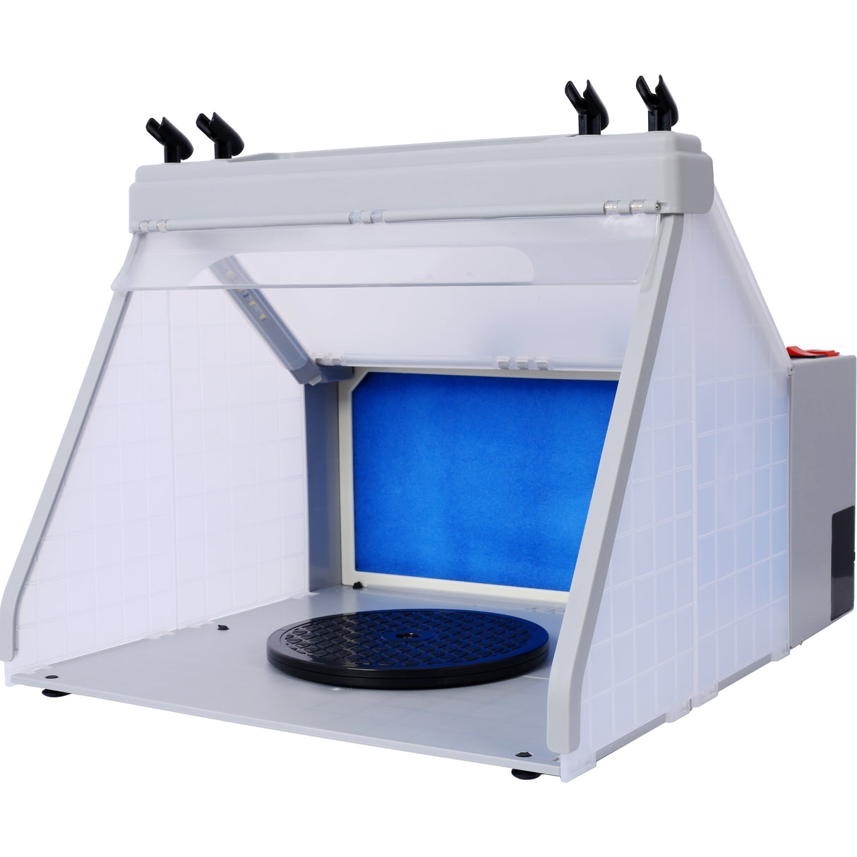 Portable Airbrush Spray Booth Kit Includes 3 Led Lights 4 Airbrush Holders and 1 Paint Holder