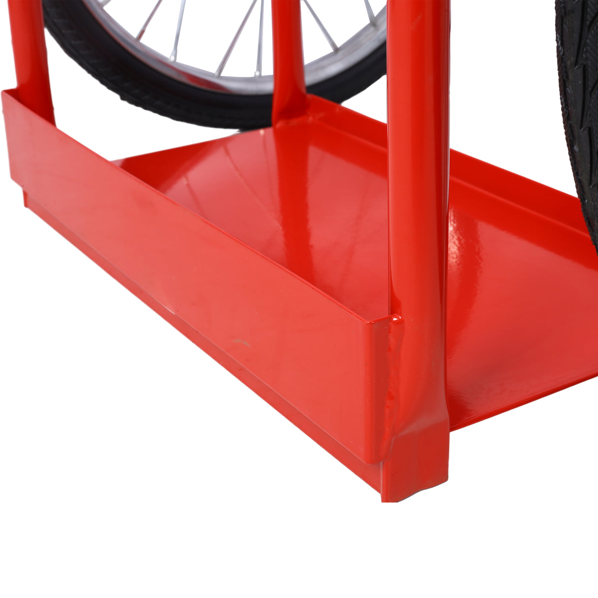 Large Dual Oxygen Tank Cart Dolly with Double Cylinder 20" Pneumatic Wheels Two Fastening Belts--Red