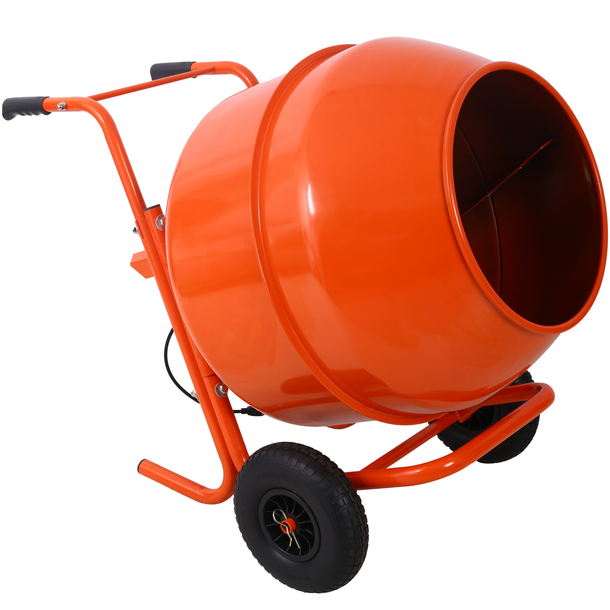 224L 8CUFT Horizontal Portable Cement Mixer Wheel Barrow Portable Cement Concrete Mixer 115V-60HZ