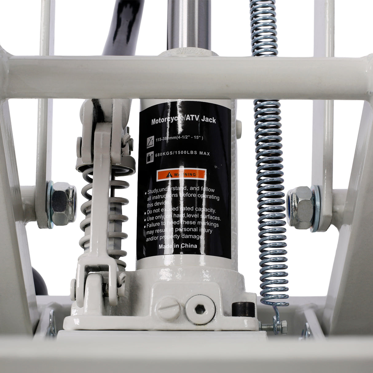 Hydrauliczny podnośnik motocyklowy Udźwig 1500 LBS Podnośnik ATV Przenośny stół z 4 kołami Podnośnik obsługiwany nożnie z 2 mocowaniami Szary