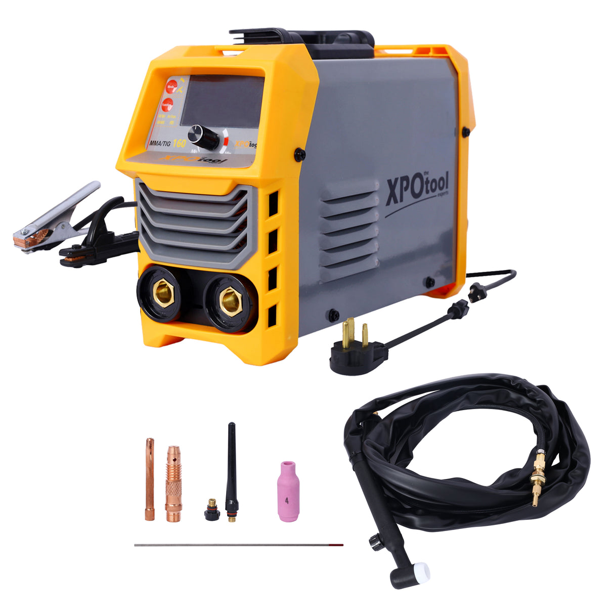 Soldador de arco portátil de 110V/220V REAL 160A Máquina de soldadura de arco Dual Voltaje Soldador eléctrico MMA Soldador de soldadura de soldadura MMA Soldador con elevación Tig IGBT Welder incluye Tig Torch