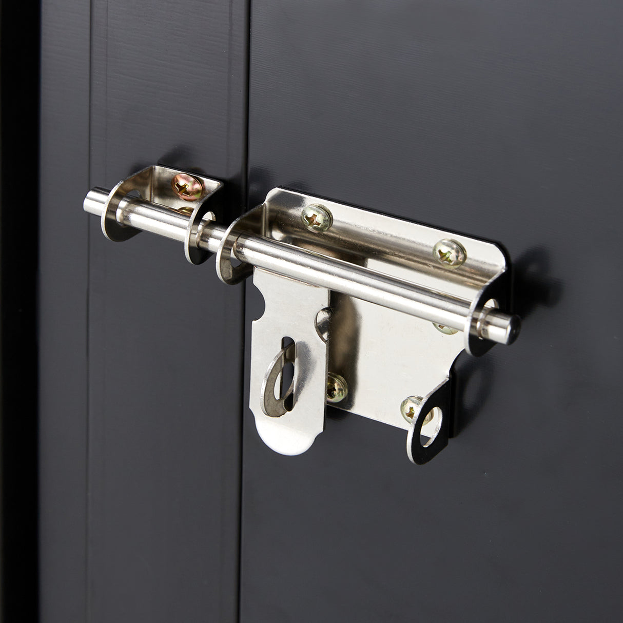 3 x 3 FT Outdoor Storage Shed with Single Lockable Door Metal Steel--Dark Gray