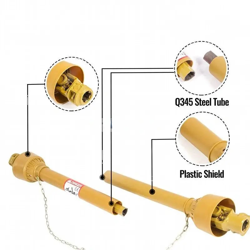 1-3/8" x 6 Spline Both Ends 31.5"-43.3" Length Series 1 PTO Shaft Driveshaft for Lawnmower Tractor