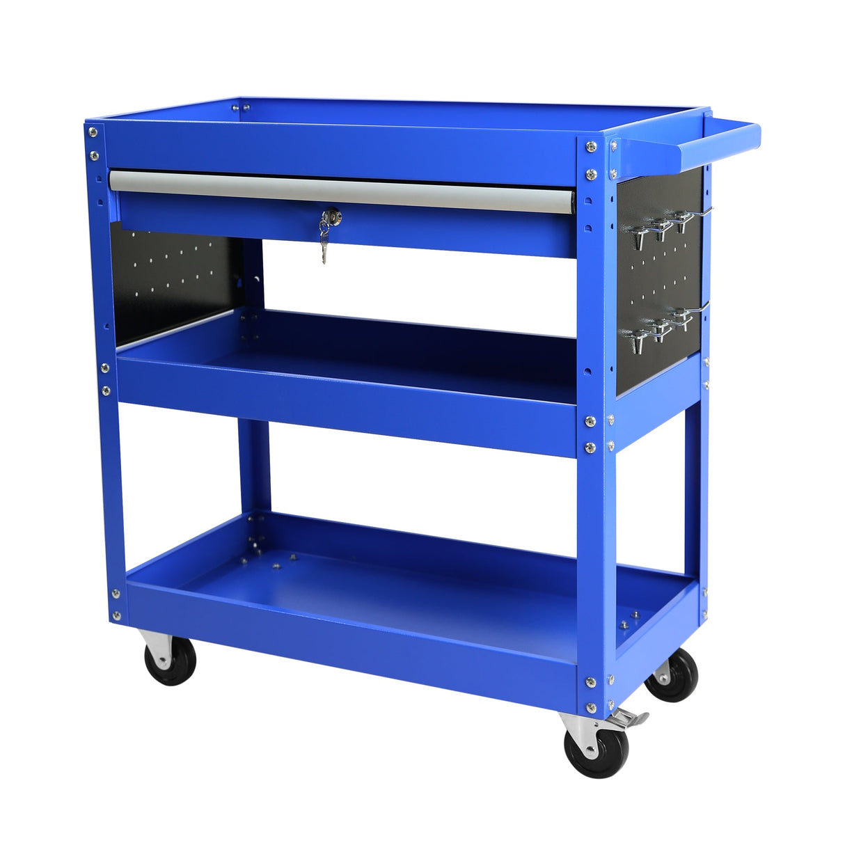 1 - Drawer Utility Rolling Cart Tool Heavy Duty with Wheels and Locking System - Blue - Fab Heavy Parts
