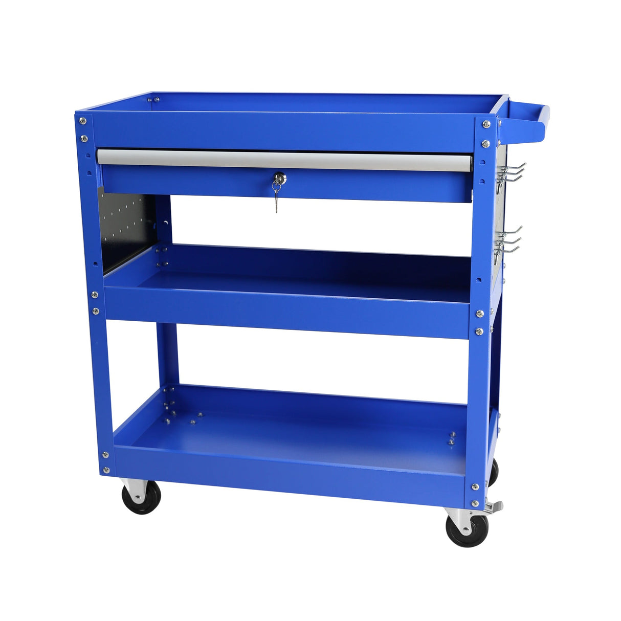 1 - Drawer Utility Rolling Cart Tool Heavy Duty with Wheels and Locking System - Blue - Fab Heavy Parts