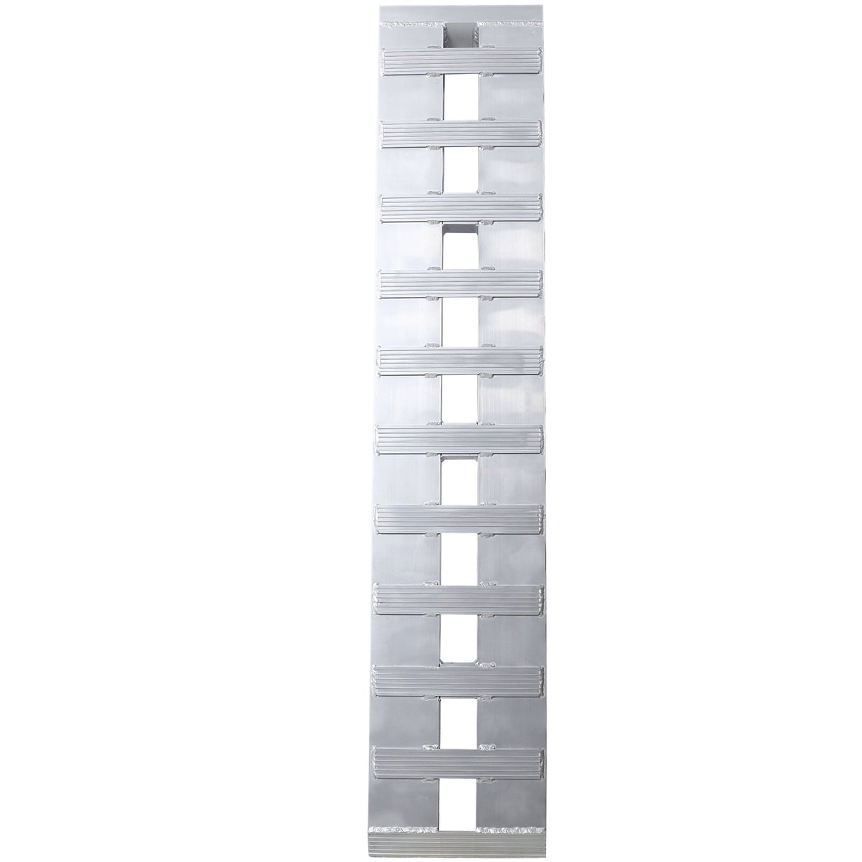 1 Pair Heavy - Duty Ramps with Top Hook Attaching End Universal Loading 60" X 12" 6600 LBS Aluminum - Silver - Fab Heavy Parts