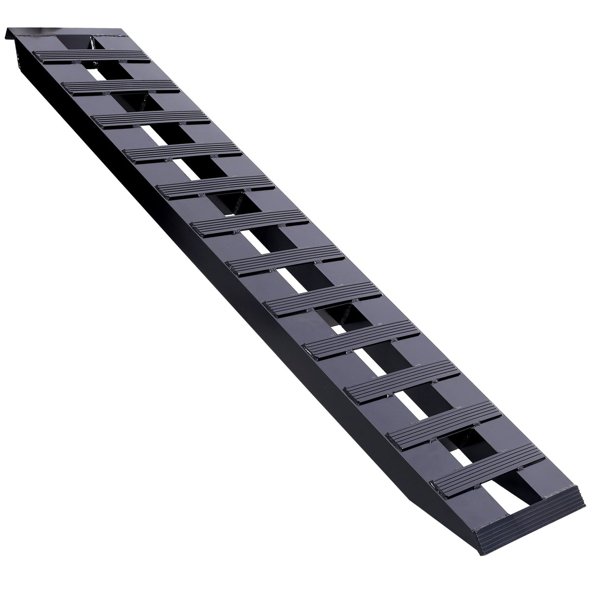 1 Pair Heavy - Duty Ramps with Top Hook Attaching End Universal Loading 72" X 14" 8800 LBS Aluminum - Black - Fab Heavy Parts
