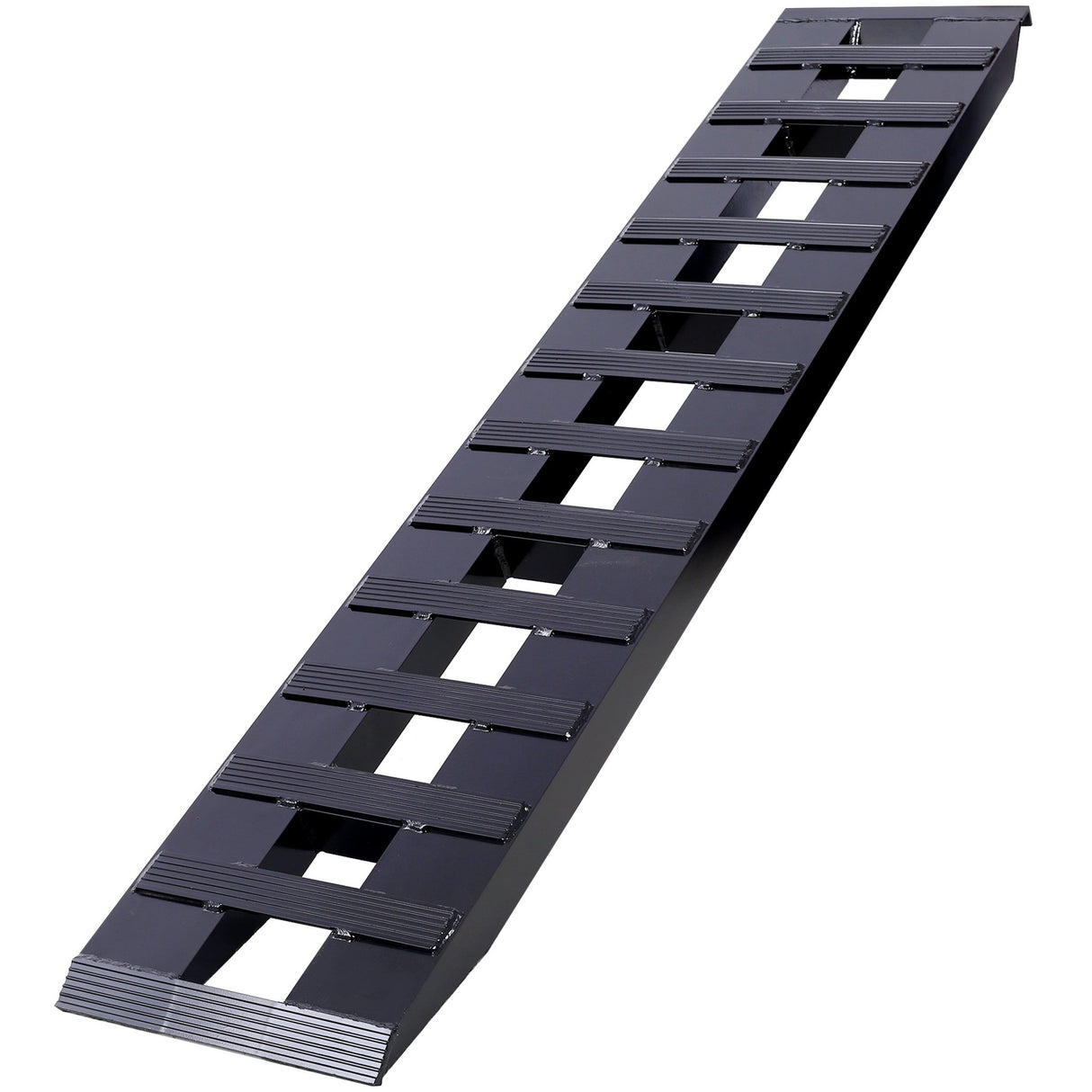 1 Pair Heavy - Duty Ramps with Top Hook Attaching End Universal Loading 72" X 14" 8800 LBS Aluminum - Black - Fab Heavy Parts