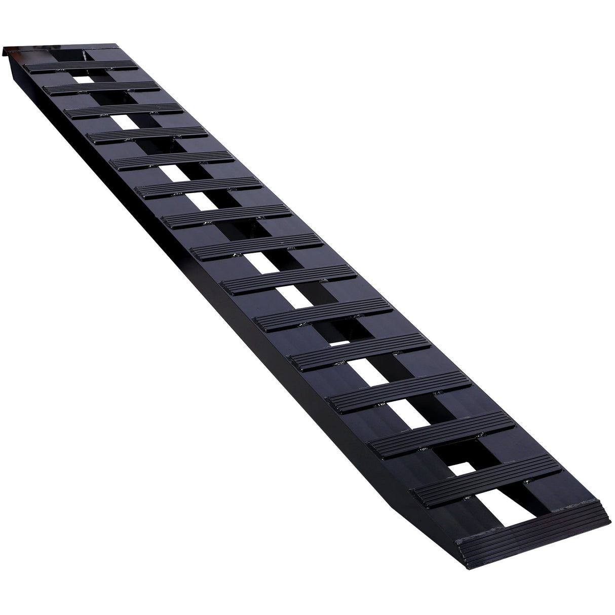 1 Pair Heavy - Duty Ramps with Top Hook Attaching End Universal Loading 84" X 14" 8800 LBS Aluminum - Black - Fab Heavy Parts