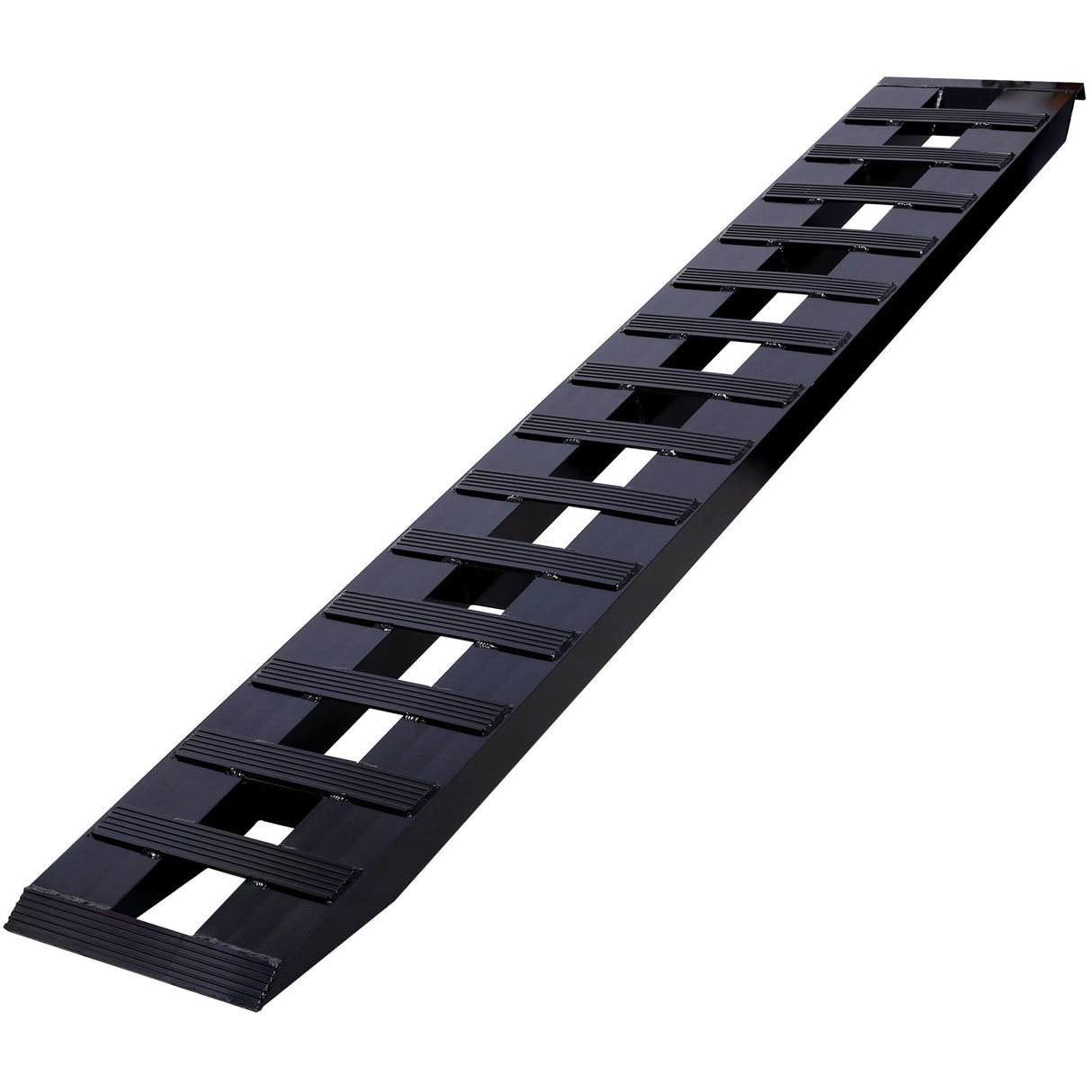 1 Pair Heavy - Duty Ramps with Top Hook Attaching End Universal Loading 84" X 14" 8800 LBS Aluminum - Black - Fab Heavy Parts