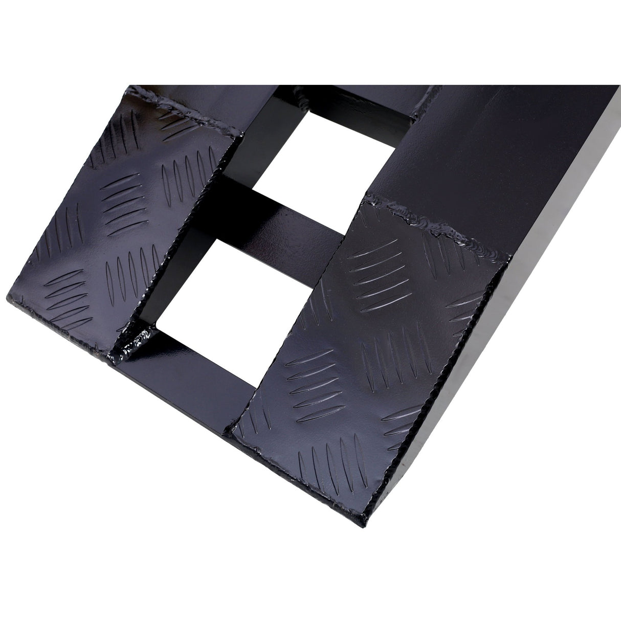 1 Pair Heavy - Duty Ramps with Top Hook Attaching End Universal Loading 84" X 14" 8800 LBS Aluminum - Black - Fab Heavy Parts