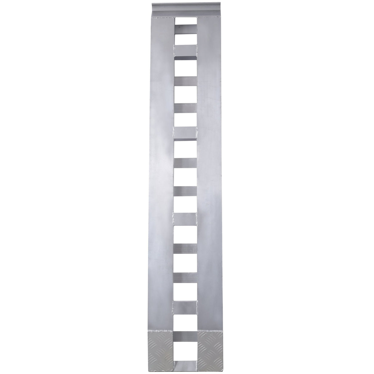 1 Pair Heavy - Duty Ramps with Top Hook Attaching End Universal Loading Ramp 72" X 14" 6600 LBS - Silver Aluminum - Fab Heavy Parts