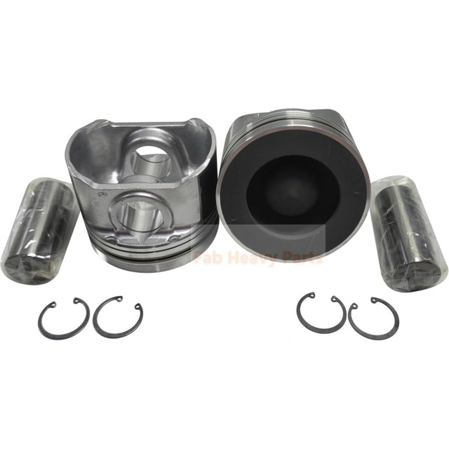 Pistón de 1 pieza con pin y clips 1J508-21110 se adapta a Kubota V3800-CR-TL-EV13 Motor 95 Skidloader de vía