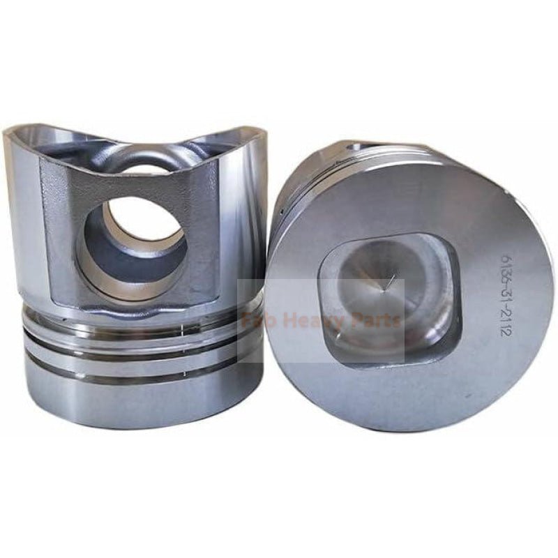 1 Piece Piston With Pin And Clips 6136 - 31 - 2112 Fits For Komatsu 6D105 - 1 Engine Parts - Fab Heavy Parts