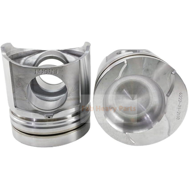 1 Piece Piston With Pin And Clips 6222-31-2110 Fits For Komatsu SA6D108 SA6D108-1 Engine