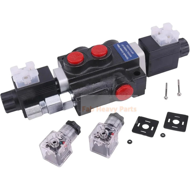 1 Spool Solenoid 12V DC Hydraulic Control Valve Double Acting HCV-S1x13 Fits for Valve 13 GPM 3600 PSI