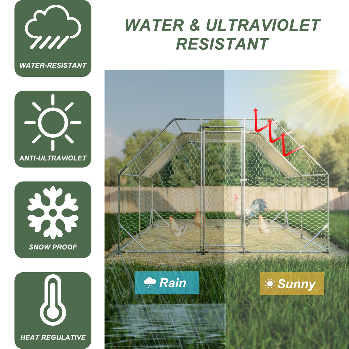 10 ft. x 13 ft. Galvanized Large Metal Walk in Chicken Coop - Fab Heavy Parts