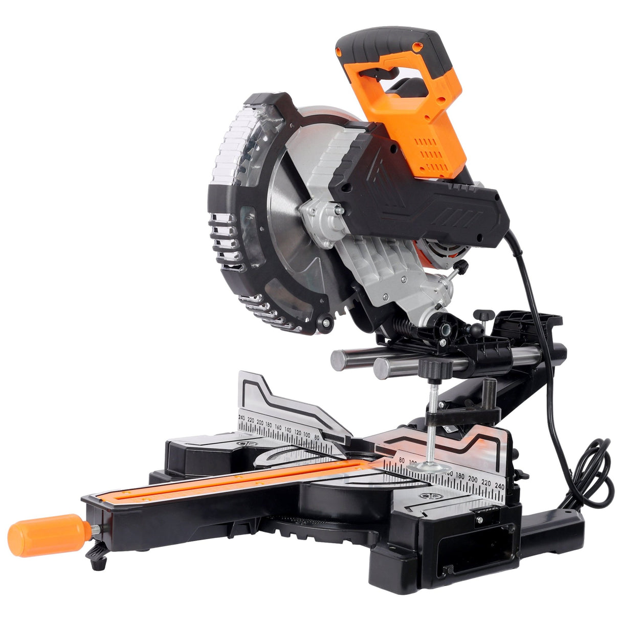 10 Inch Dual Bevel Double Speed Sliding Miter Saw with LED 48T Blade and Extension Table, 3.5x13 Inch Cutting Capacity - Fab Heavy Parts