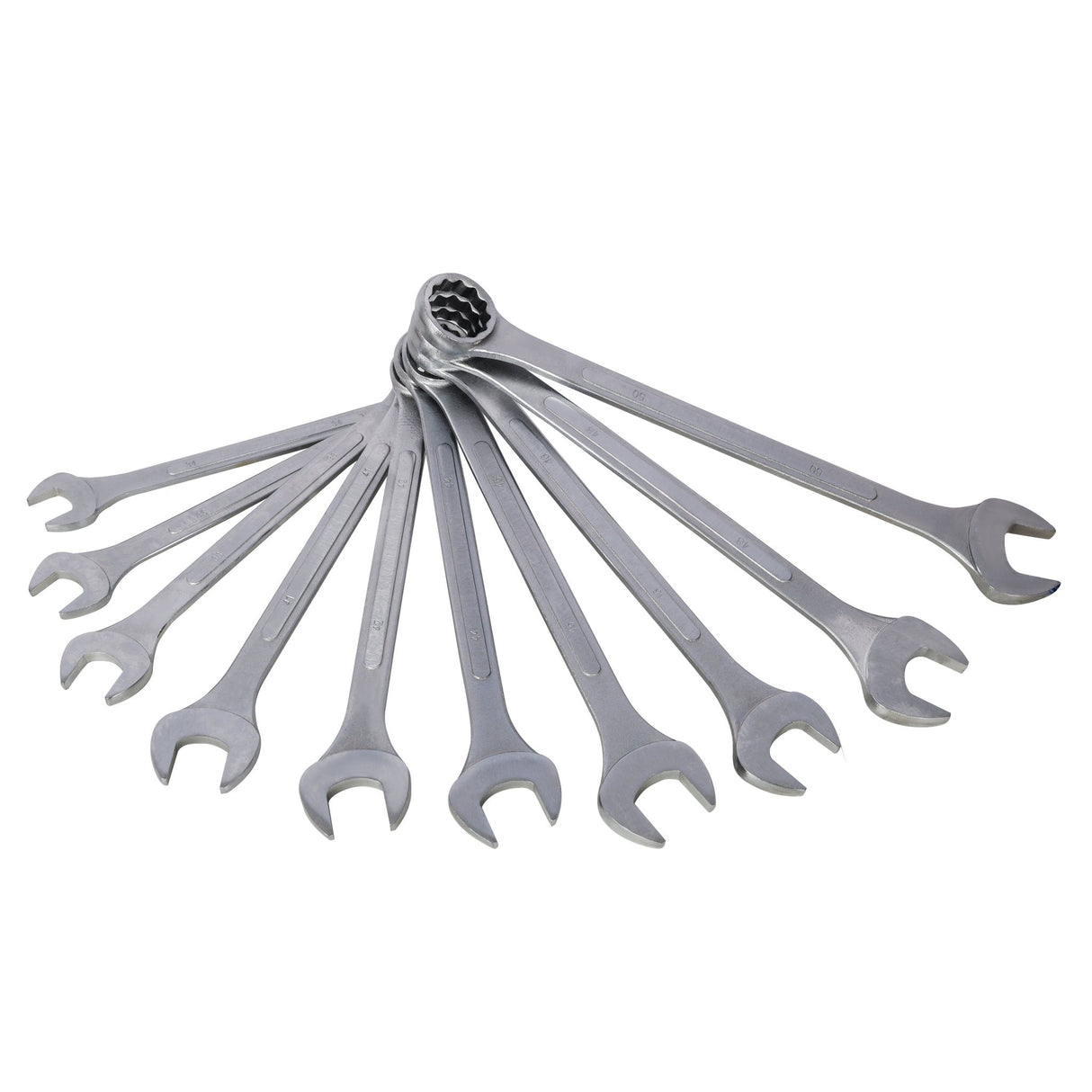 10 PCS Metric Jumbo Combination Wrench Set Extra Large, MM 34, 36, 38, 41, 42, 44, 45, 46, 48, 50mm - Chrome Plated - Fab Heavy Parts
