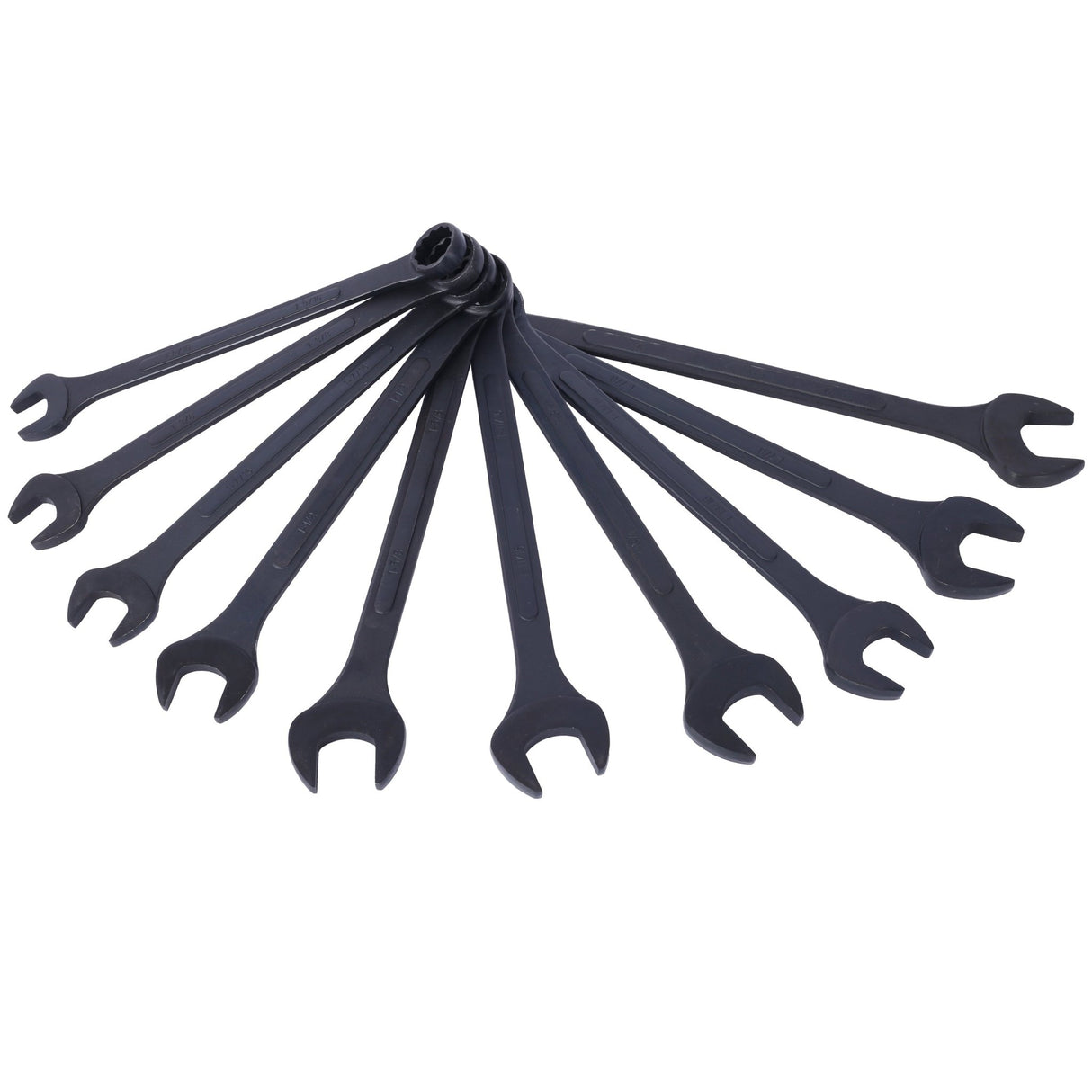 10 PCS SAE Jumbo Combination Wrench Set Extra Large Black - Oxide 1 - 5/16" - 2" with Pouch - Fab Heavy Parts