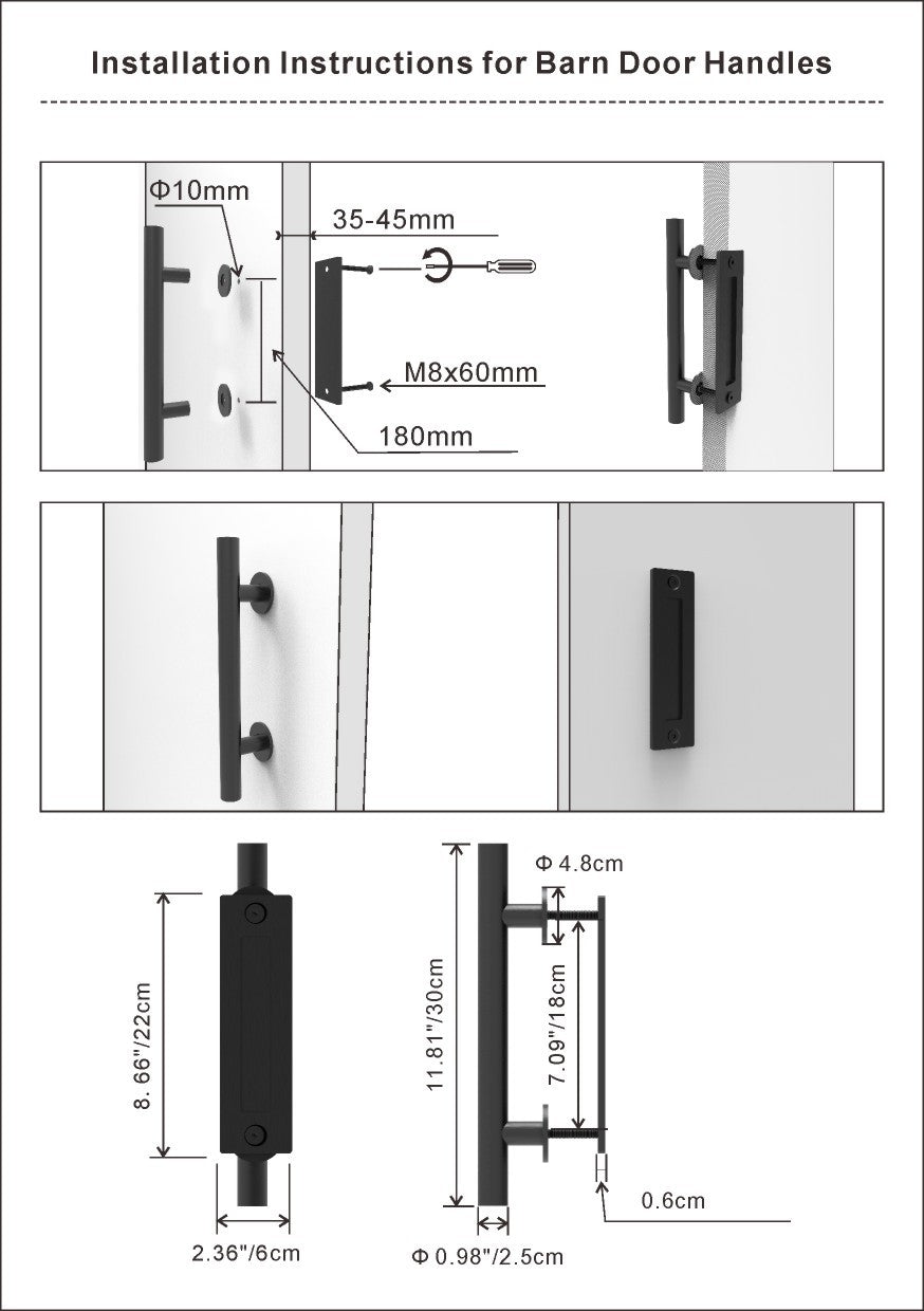 10FT Wood Double Sliding Barn Door Hardware Kit Basic Black Big Spoke Wheel Roller Kit - Fab Heavy Parts
