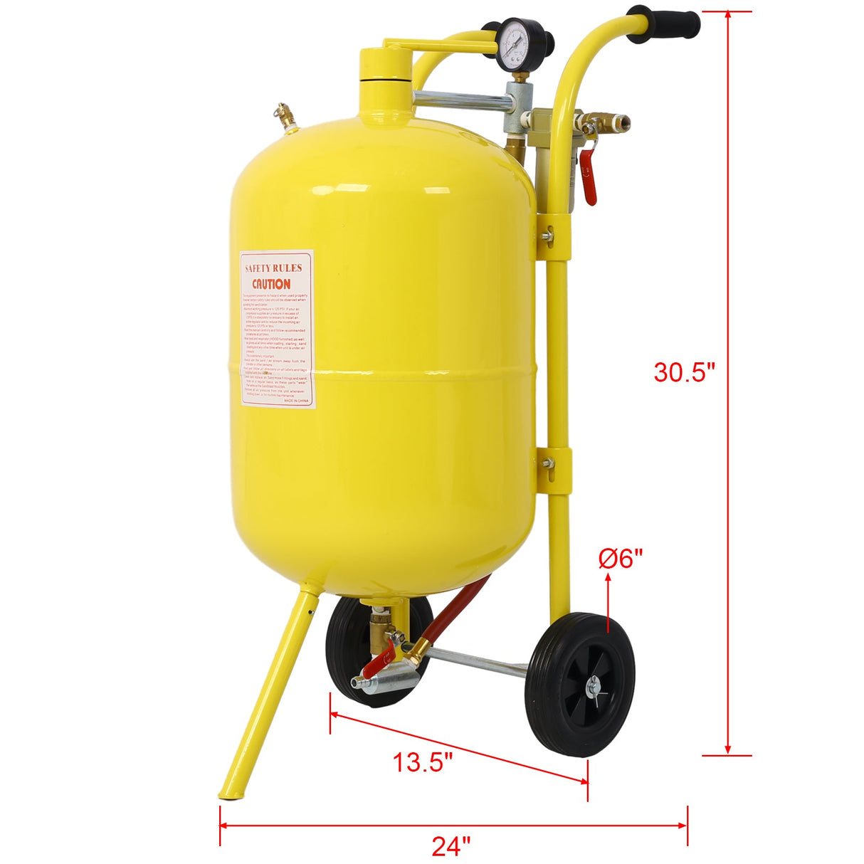 10Gal Pot Sandblaster 125 Psi Pressure Sand Blasting Complete Kit - Yellow - Fab Heavy Parts