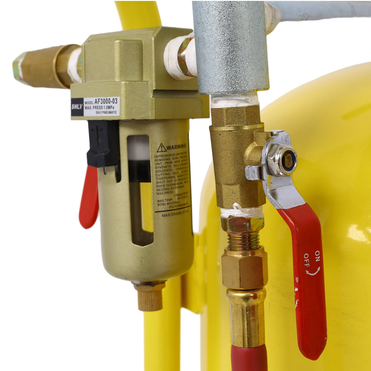 10Gal Pot Sandblaster 125 Psi Pressure Sand Blasting Complete Kit - Yellow - Fab Heavy Parts