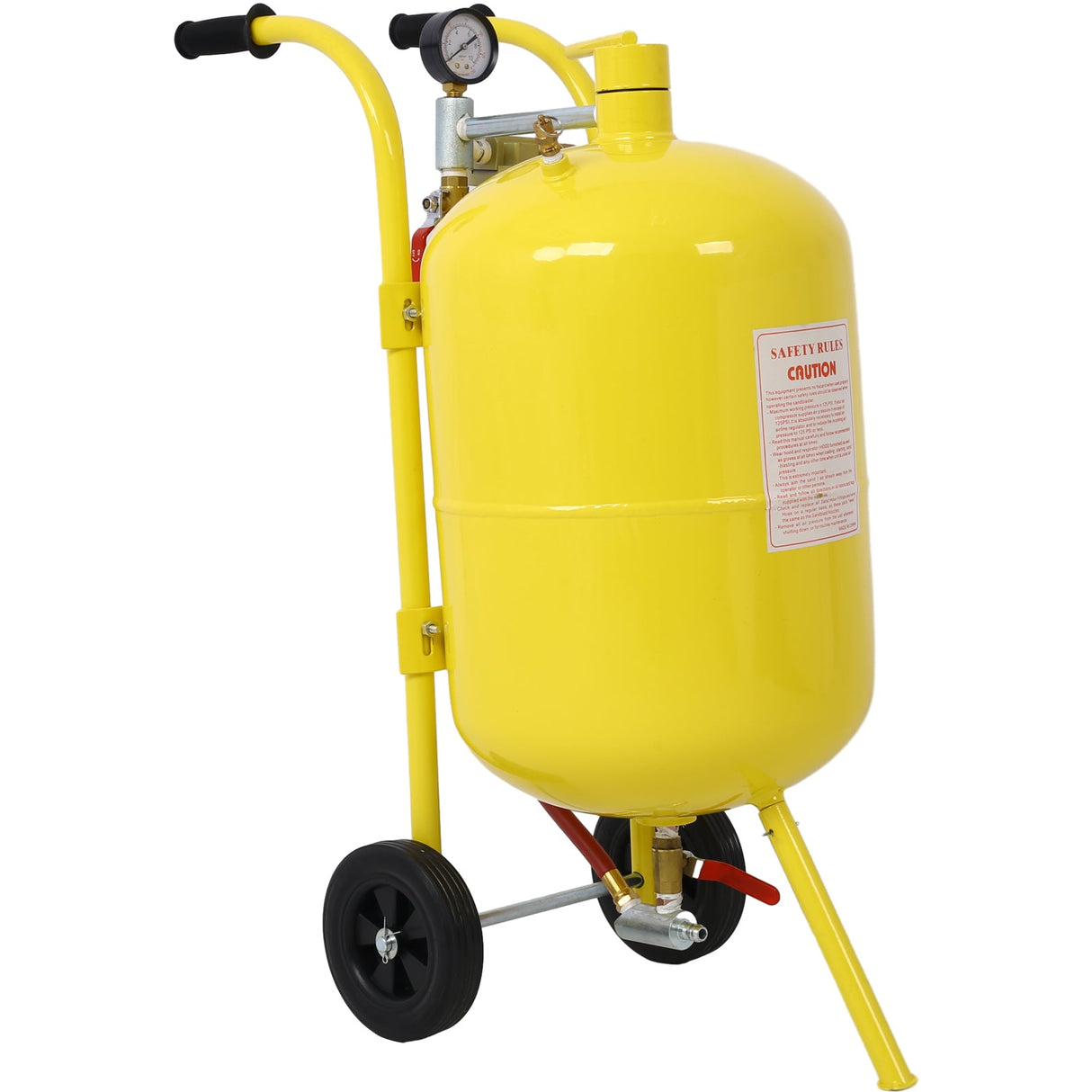10Gal Pot Sandblaster 125 Psi Pressure Sand Blasting Complete Kit - Yellow - Fab Heavy Parts
