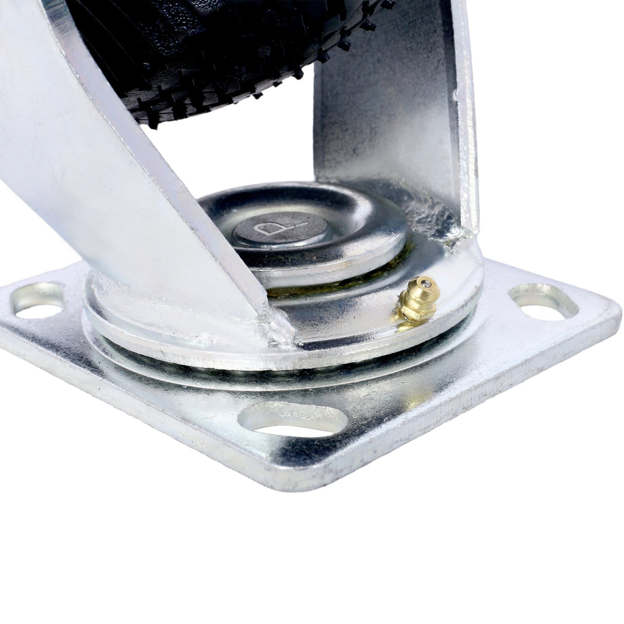 10IN Pneumatic Tire(2PCS Swivel) Caster Wheel Swivel Plate Steel Hub with Ball Bearings 5/8 - Inch Bore Centered Axle Black - Fab Heavy Parts