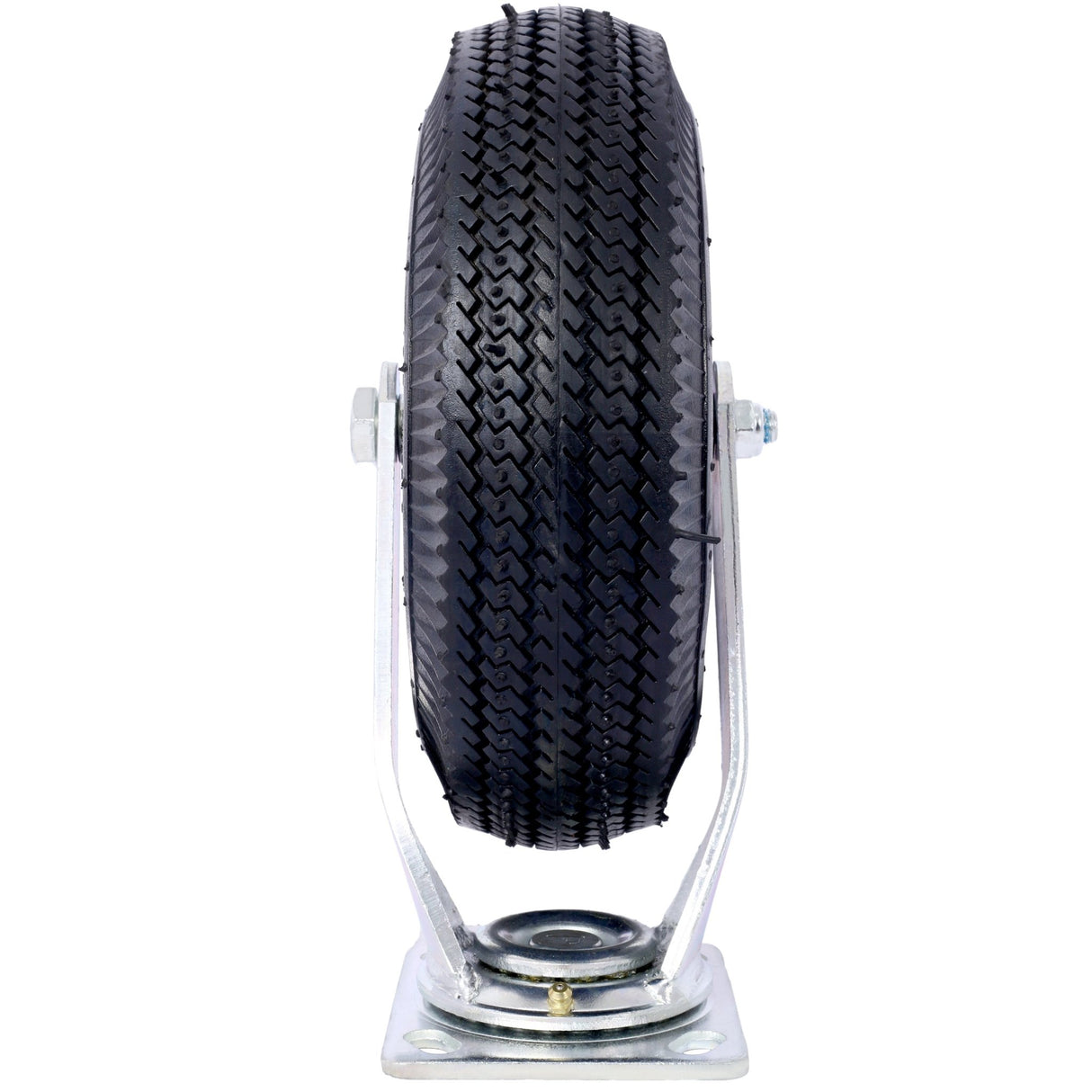 10IN Pneumatic Tire(2PCS Swivel) Caster Wheel Swivel Plate Steel Hub with Ball Bearings 5/8 - Inch Bore Centered Axle Black - Fab Heavy Parts