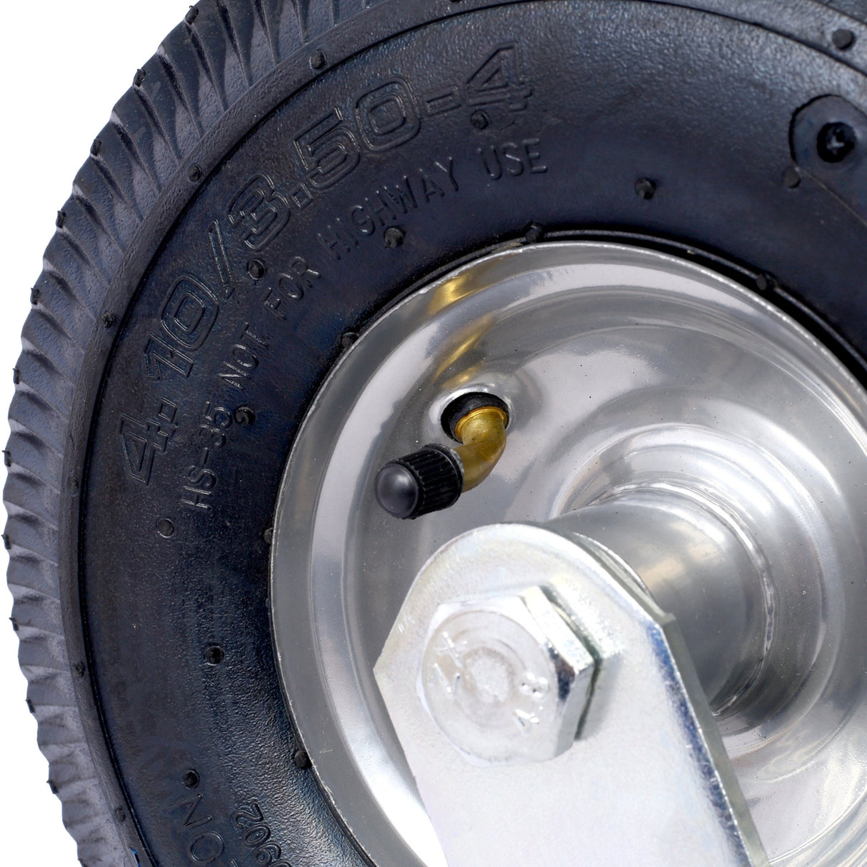 10IN Pneumatic Tire(2PCS Swivel) Caster Wheel Swivel Plate Steel Hub with Ball Bearings 5/8 - Inch Bore Centered Axle Black - Fab Heavy Parts