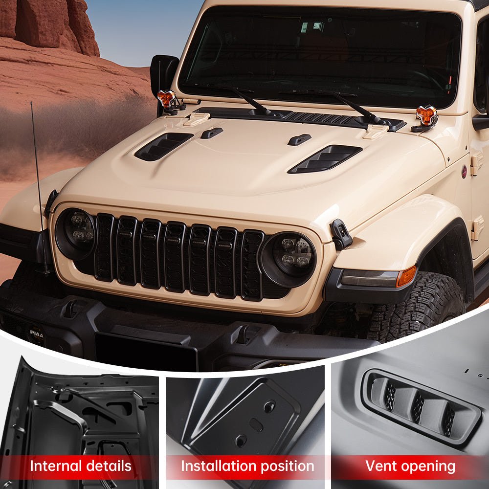 10th Anniversary Engine Hood For Jeep Wrangler JL 2018+ and Jeep Gladiator JT 2018+ (Not Fit for JL 392 and JT Mojave) - Fab Heavy Parts