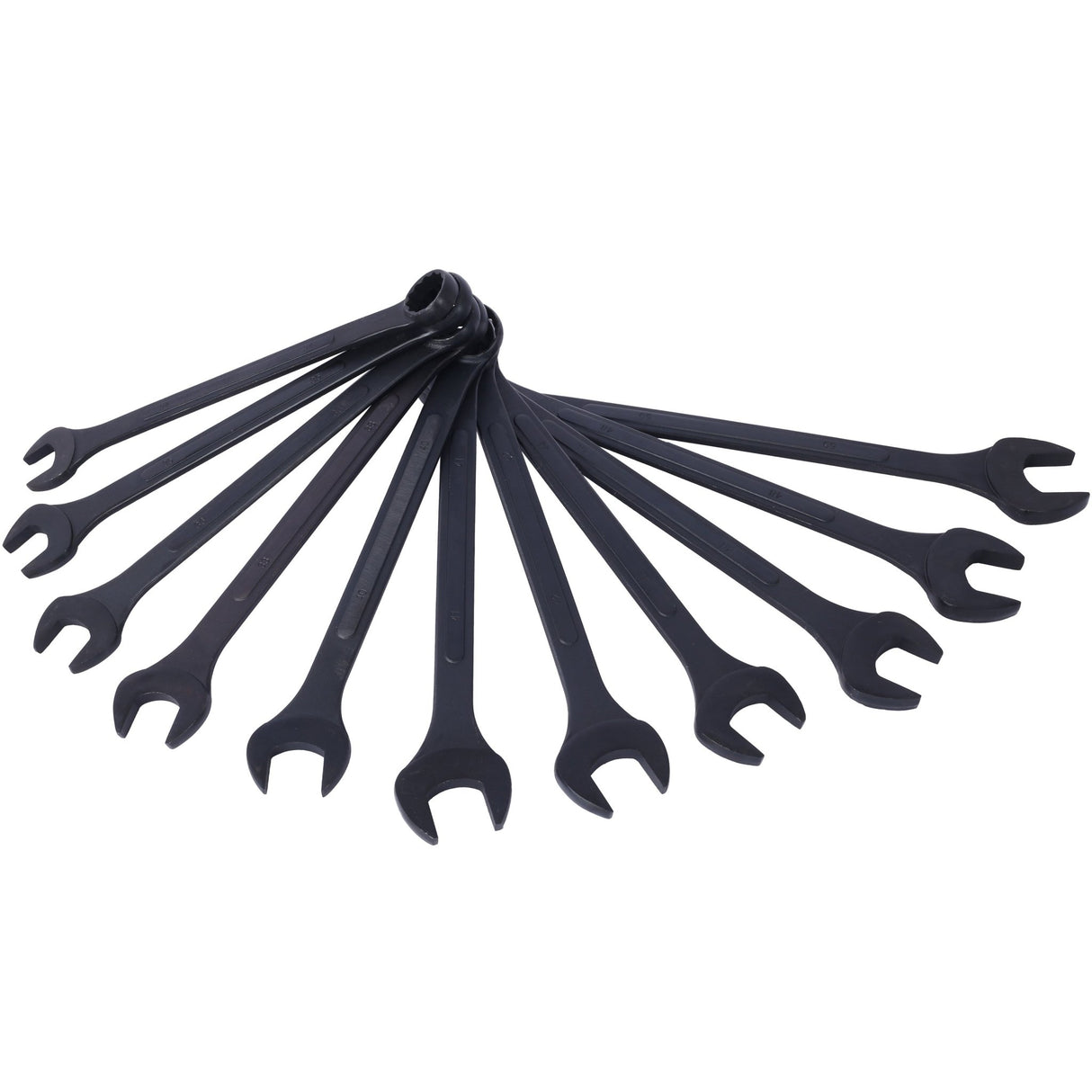 11 Piece Jumbo Combination Wrench Set Metric 1 - 5/16'' to 2'' Black Oxide with Pouch - Fab Heavy Parts