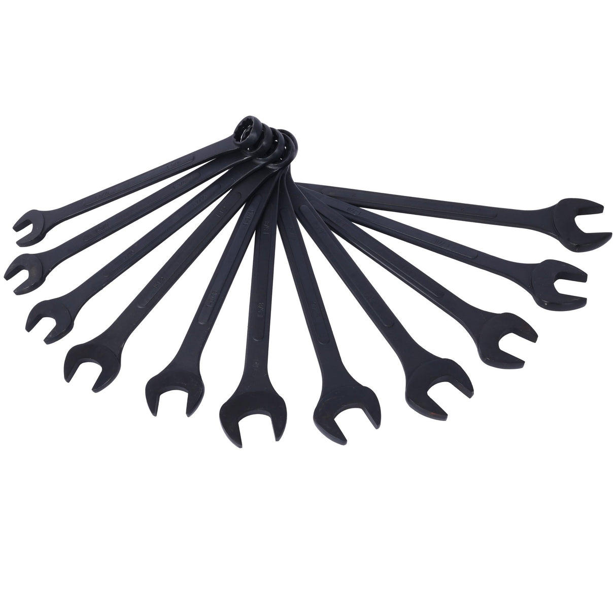 11 Piece Jumbo Combination Wrench Set SAE 1 - 5/16'' to 2'' Black Oxide with Pouch - Fab Heavy Parts