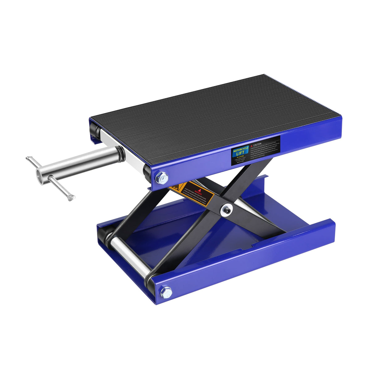 1100 LBS Motorcycle Scissor Lift Jack with Wide Deck & Safety Pin 3.7" - 14" Center Hoist Crank Stand Steel for Street Bikes Cruiser Bikes Touring - Fab Heavy Parts