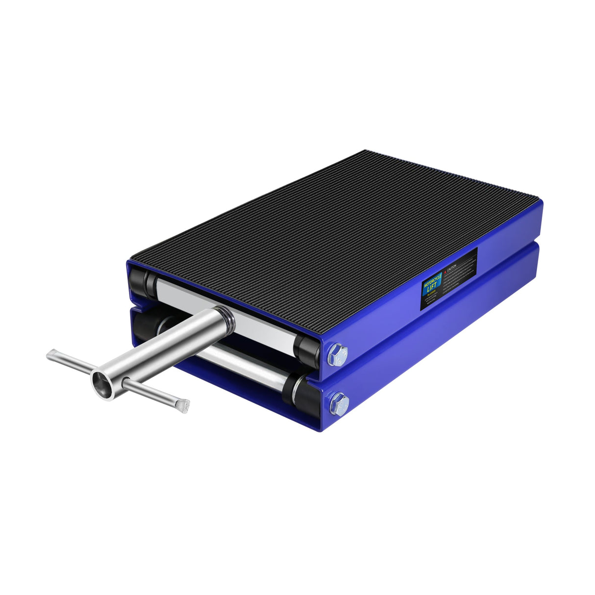 1100 LBS Motorcycle Scissor Lift Jack with Wide Deck & Safety Pin 3.7" - 14" Center Hoist Crank Stand Steel for Street Bikes Cruiser Bikes Touring - Fab Heavy Parts