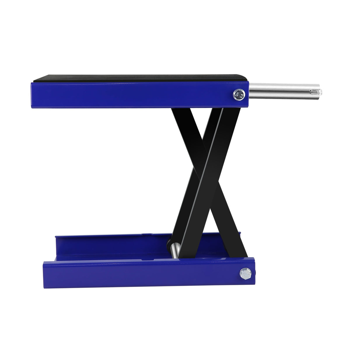 1100 LBS Motorcycle Scissor Lift Jack with Wide Deck & Safety Pin 3.7" - 14" Center Hoist Crank Stand Steel for Street Bikes Cruiser Bikes Touring - Fab Heavy Parts