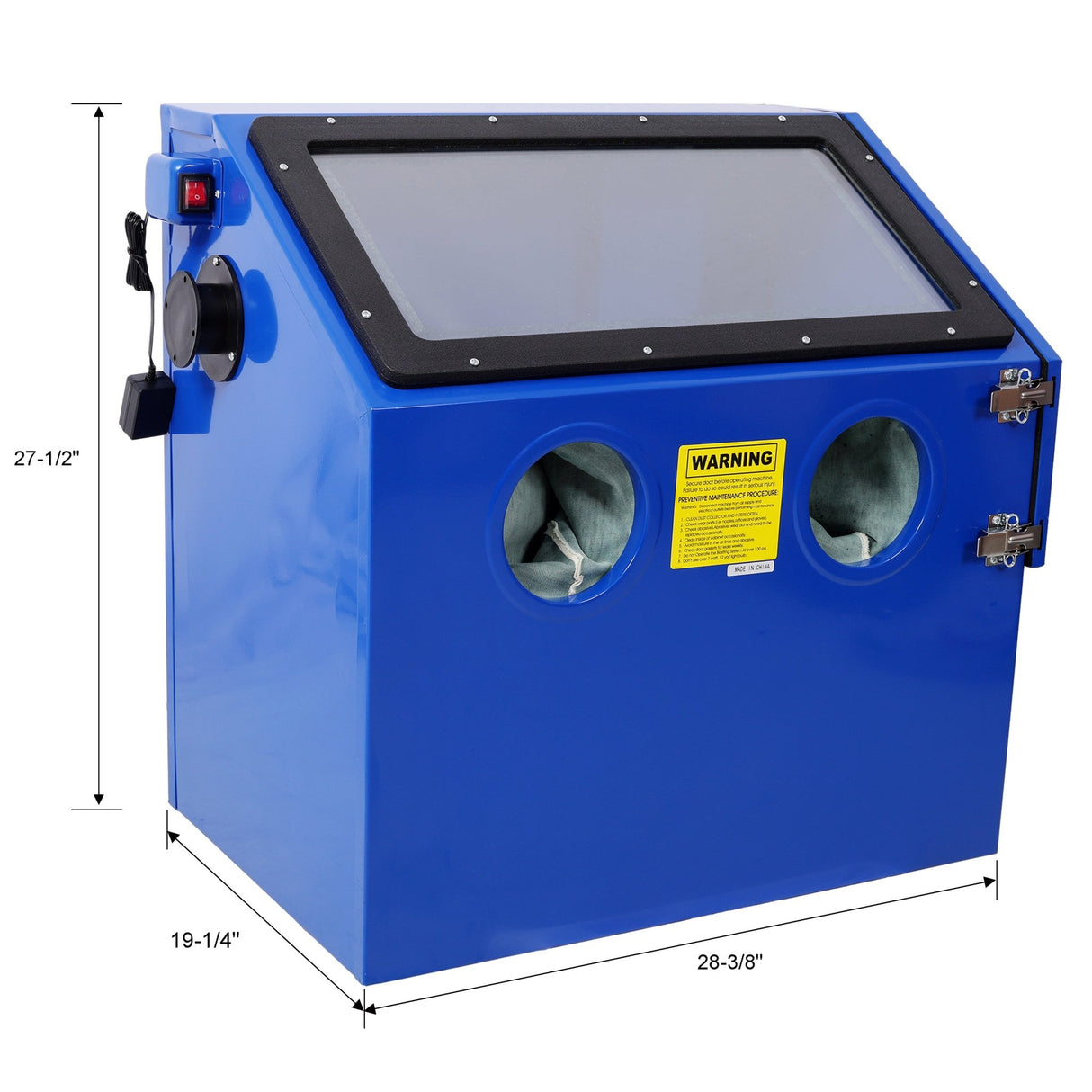 110L Bench Top Sandblast Cabinet with Heavy Steel Construction and Built - in Blast Gloves for No Sand Leakage Bright LED Lighting System - Fab Heavy Parts
