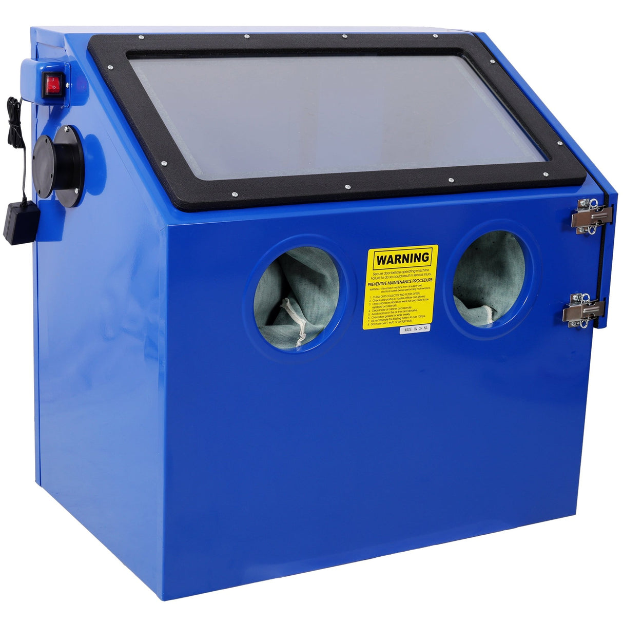 110L Bench Top Sandblast Cabinet with Heavy Steel Construction and Built - in Blast Gloves for No Sand Leakage Bright LED Lighting System - Fab Heavy Parts