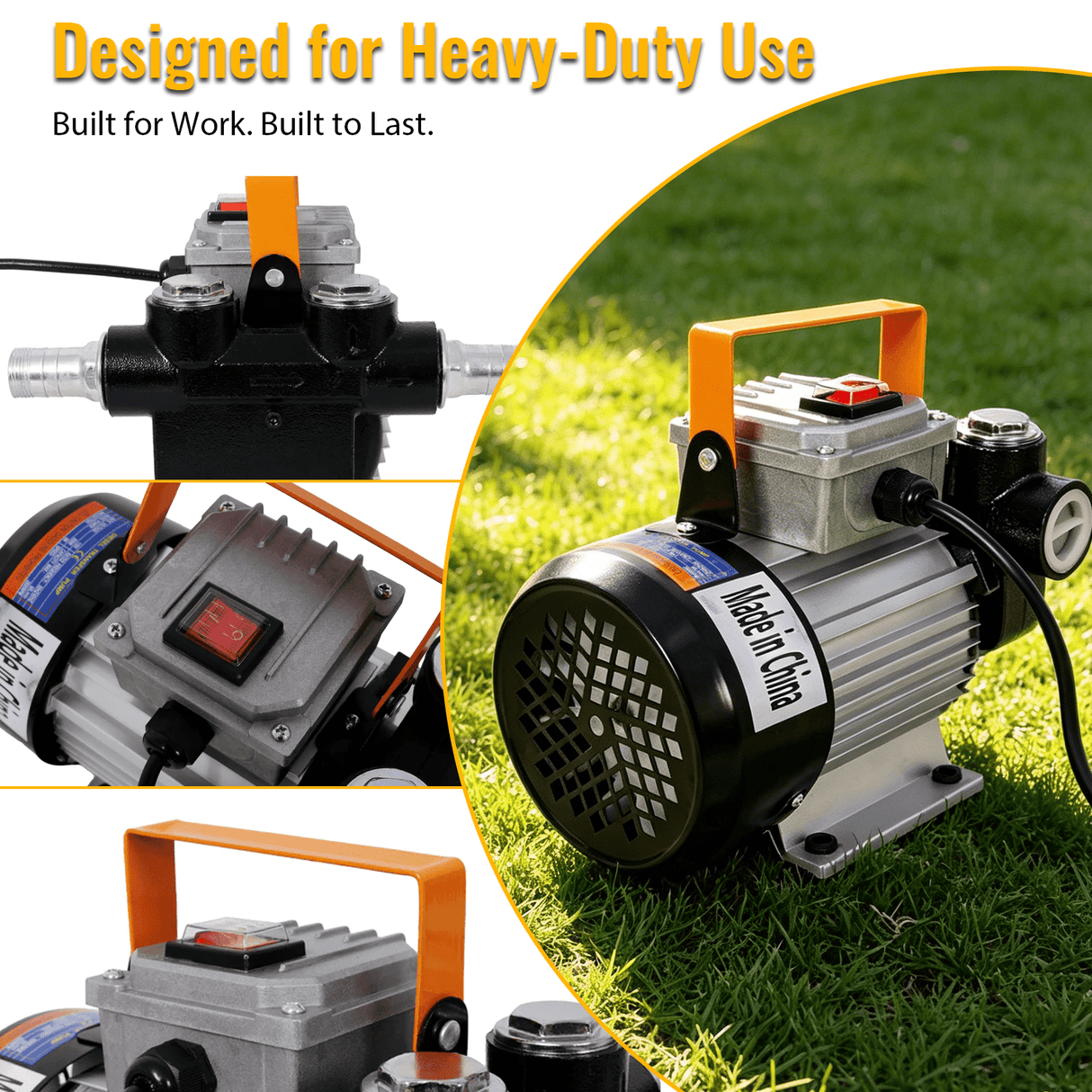 110V AC Portable Self-Priming Fuel Pump Fast Transfer Pump for Diesel Kerosene Biodiesel - Fab Heavy Parts