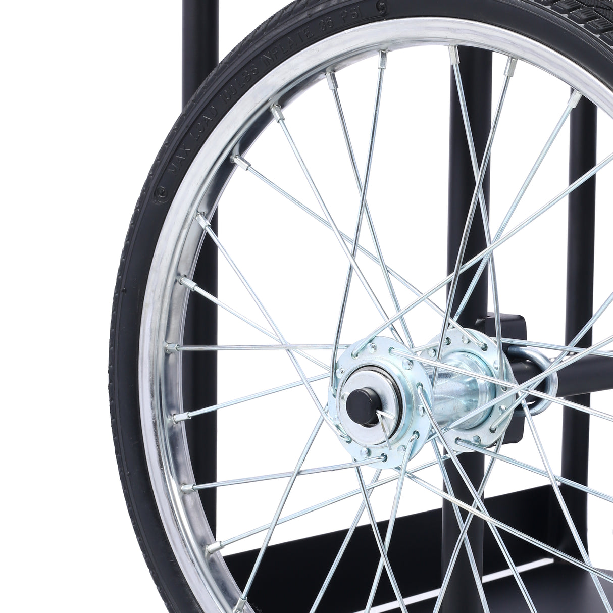 Large Dual Oxygen Tank Cart Dolly with Double Cylinder 20" Pneumatic Wheels Two Fastening Belts--Black