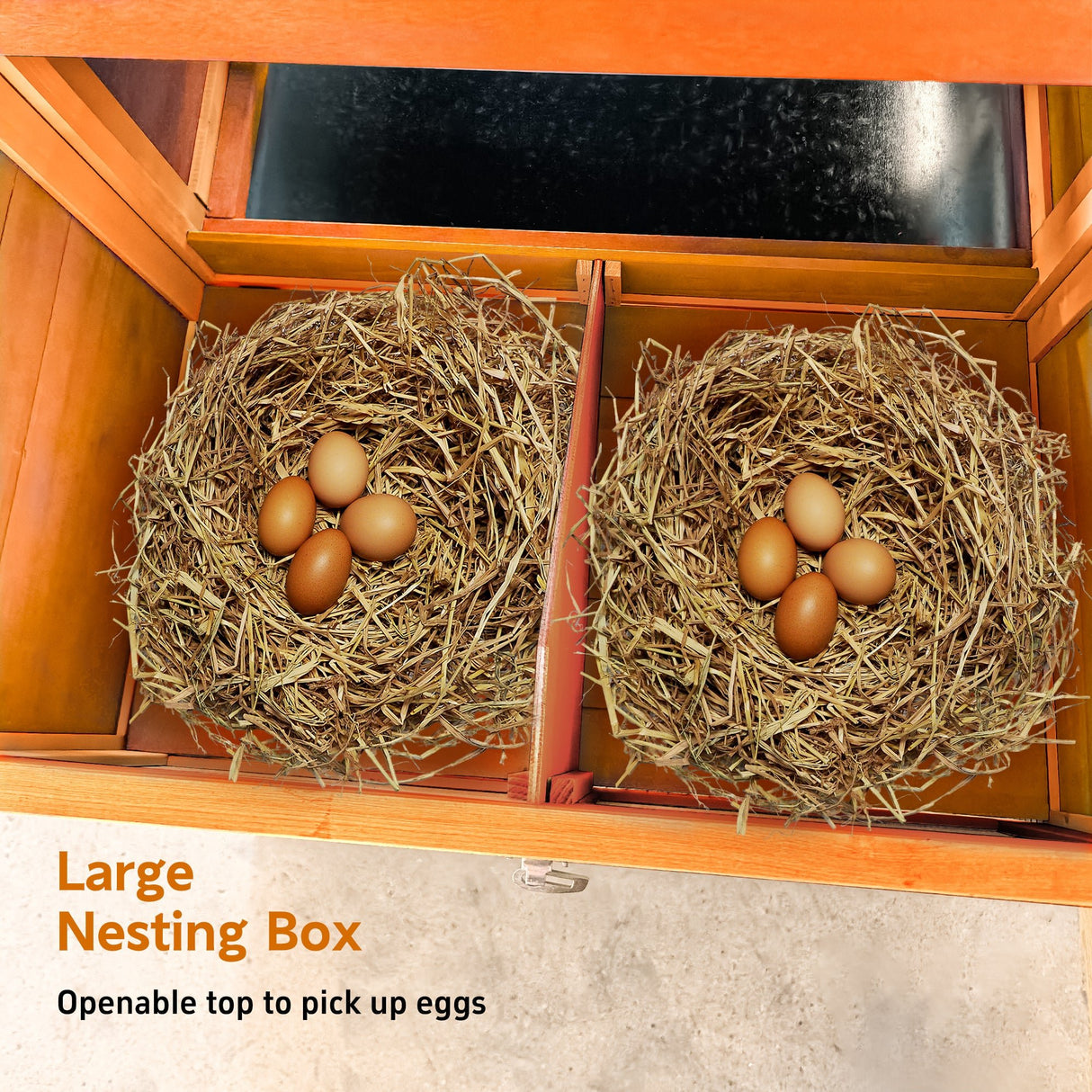 113.5" Large Wooden Chicken Coop with Run Waterproof Roof & Nesting Box Secure Lock Removable Tray Ramp & Perch - Fab Heavy Parts