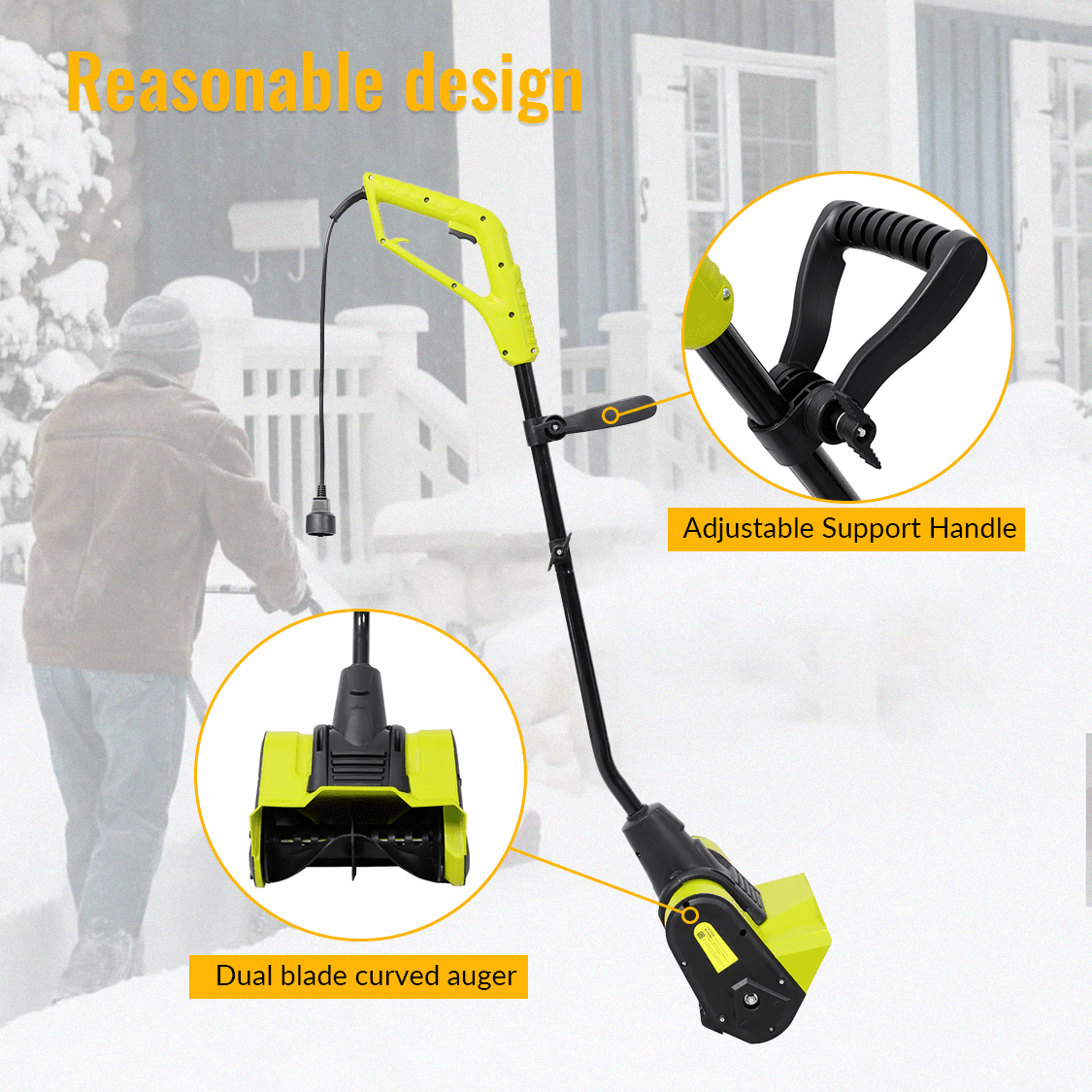 12 - Inch Corded Snow Blower 120V - 60Hz ETL Certificate - Fab Heavy Parts