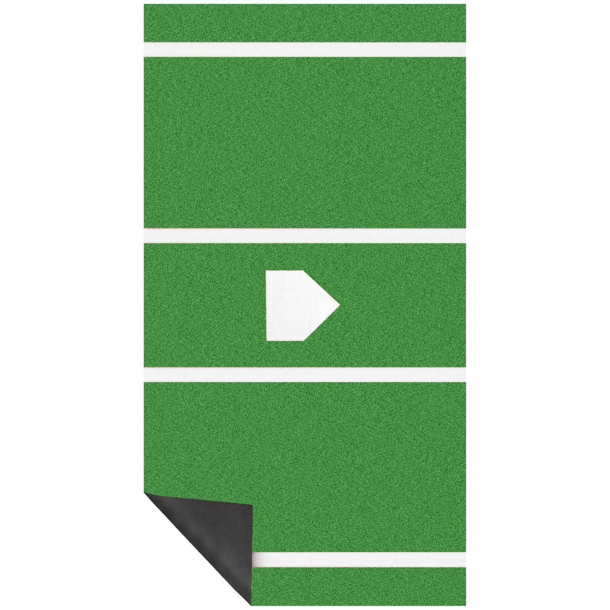 12 x 6 ft Indoor/Outdoor Portable Baseball Softball Hitting Mat Non - slip Rubber Bottom Batting Cage Mat with Home Plate - Green - Fab Heavy Parts