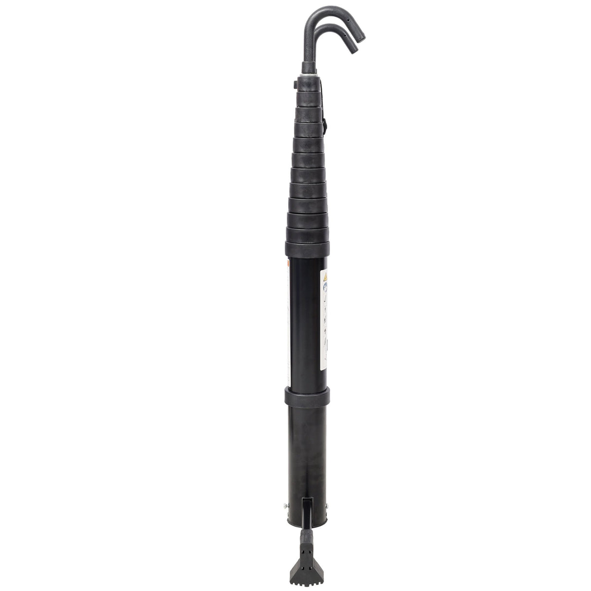 12.5FT Telescopic Ladder Aluminum Ladder with Non - Slip Feet and Stable Hook Portable Extension Ladder for Household and Outdoor Working 330lbs Capacity - Black - Fab Heavy Parts