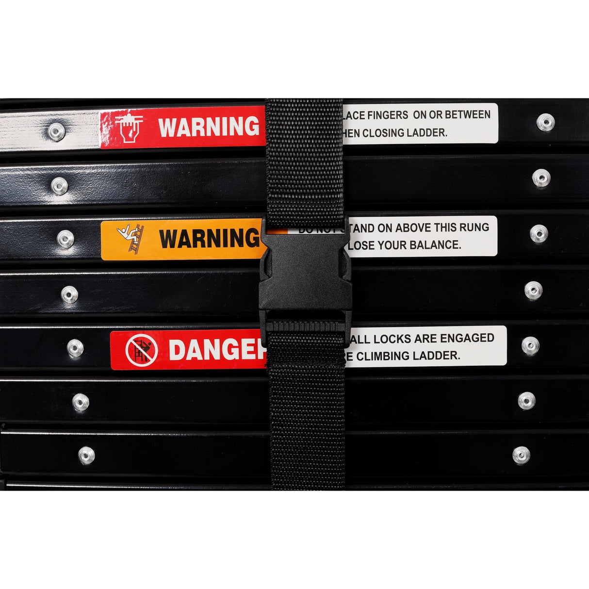 12.5FT Telescopic Ladder Aluminum Ladder with Non - Slip Feet Portable Extension Ladder for Household and Outdoor Working 330lb Capacity - Black - Fab Heavy Parts