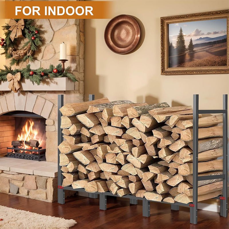 12.7FT Outdoor Firewood Rack with Cover 52x14.2x46.1in, Heavy Duty Firewood Holder & 600D Oxford Waterproof Cover for Fireplace, Patio, Indoor Outdoor - Fab Heavy Parts