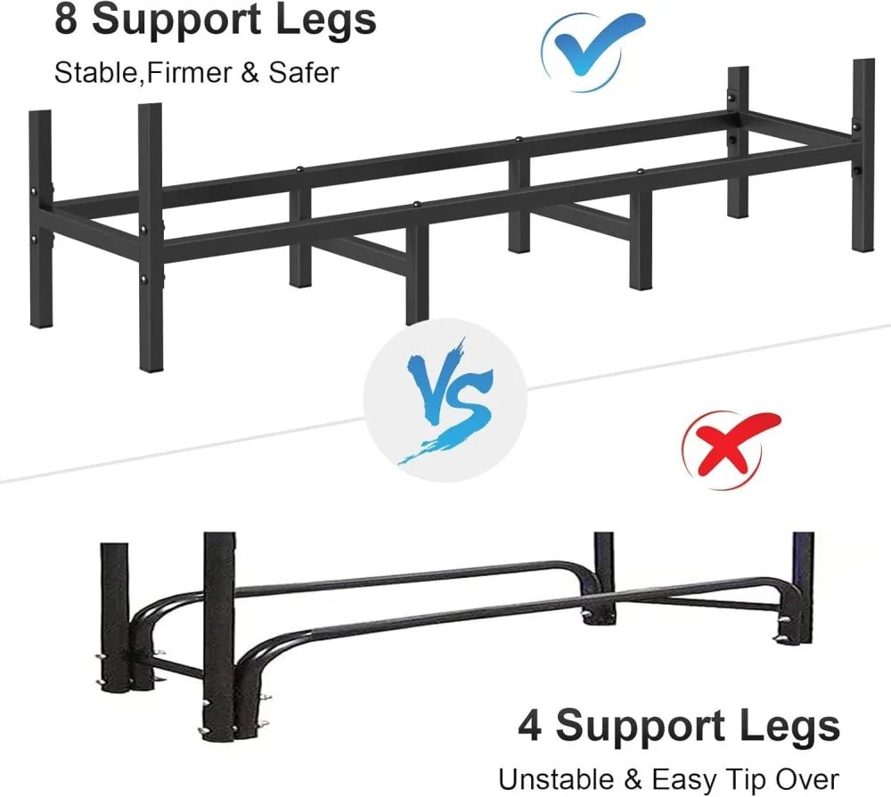 12.7FT Outdoor Firewood Rack with Cover 52x14.2x46.1in, Heavy Duty Firewood Holder & 600D Oxford Waterproof Cover for Fireplace, Patio, Indoor Outdoor - Fab Heavy Parts