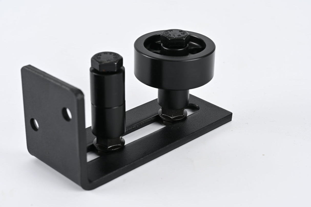 12FT Wood Double Sliding Barn Door Hardware Basic Kit Black Big Spoke Wheel Roller Kit - Fab Heavy Parts