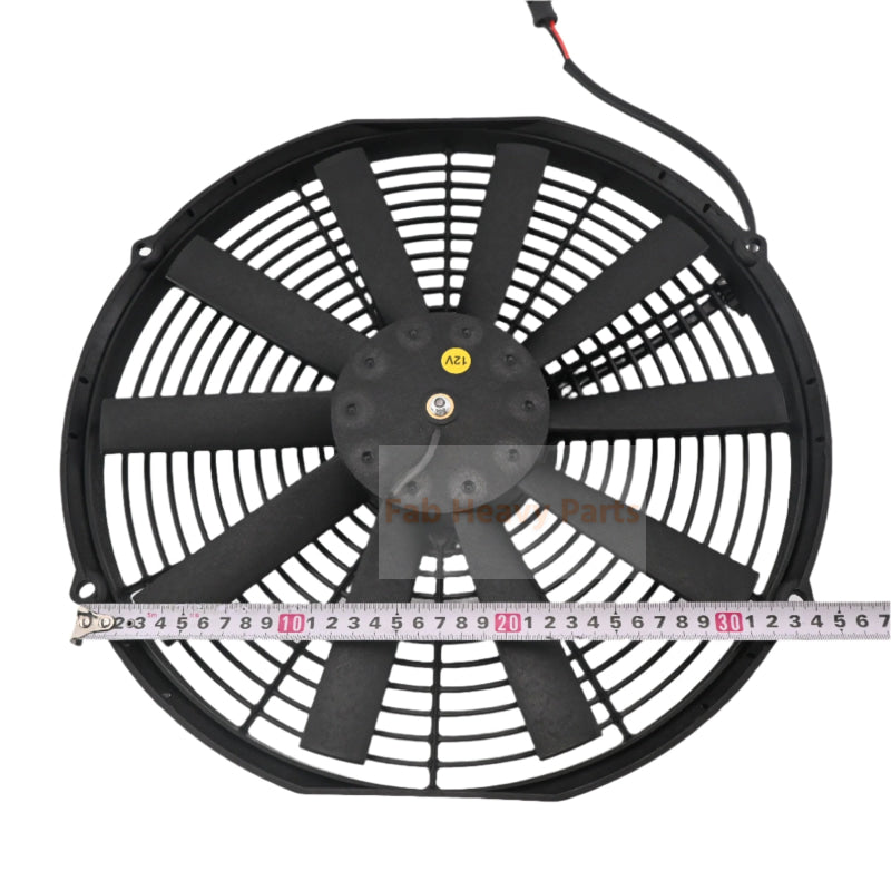 12V 14" Aftermarket 30101509 VA08-AP51/C-23A Medium Profile Electric Puller Fan for Excavator Bulldozer Loader Roller Crane Truck Trailer